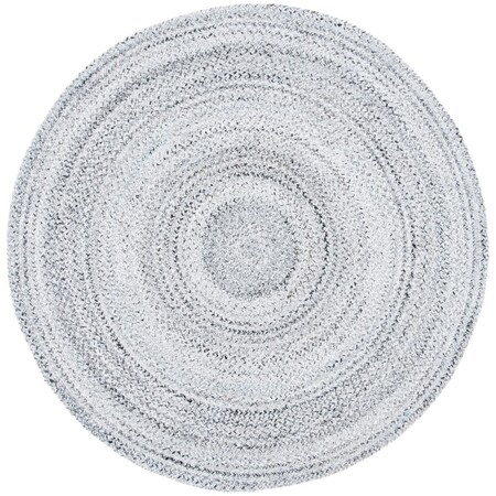 Safavieh 4 x 4 ft. Braided Global Contempoaray Round Rug, Silver BRD851G-4R